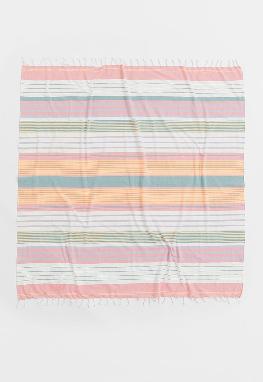 H&M - Large cotton beach towel - pink striped
