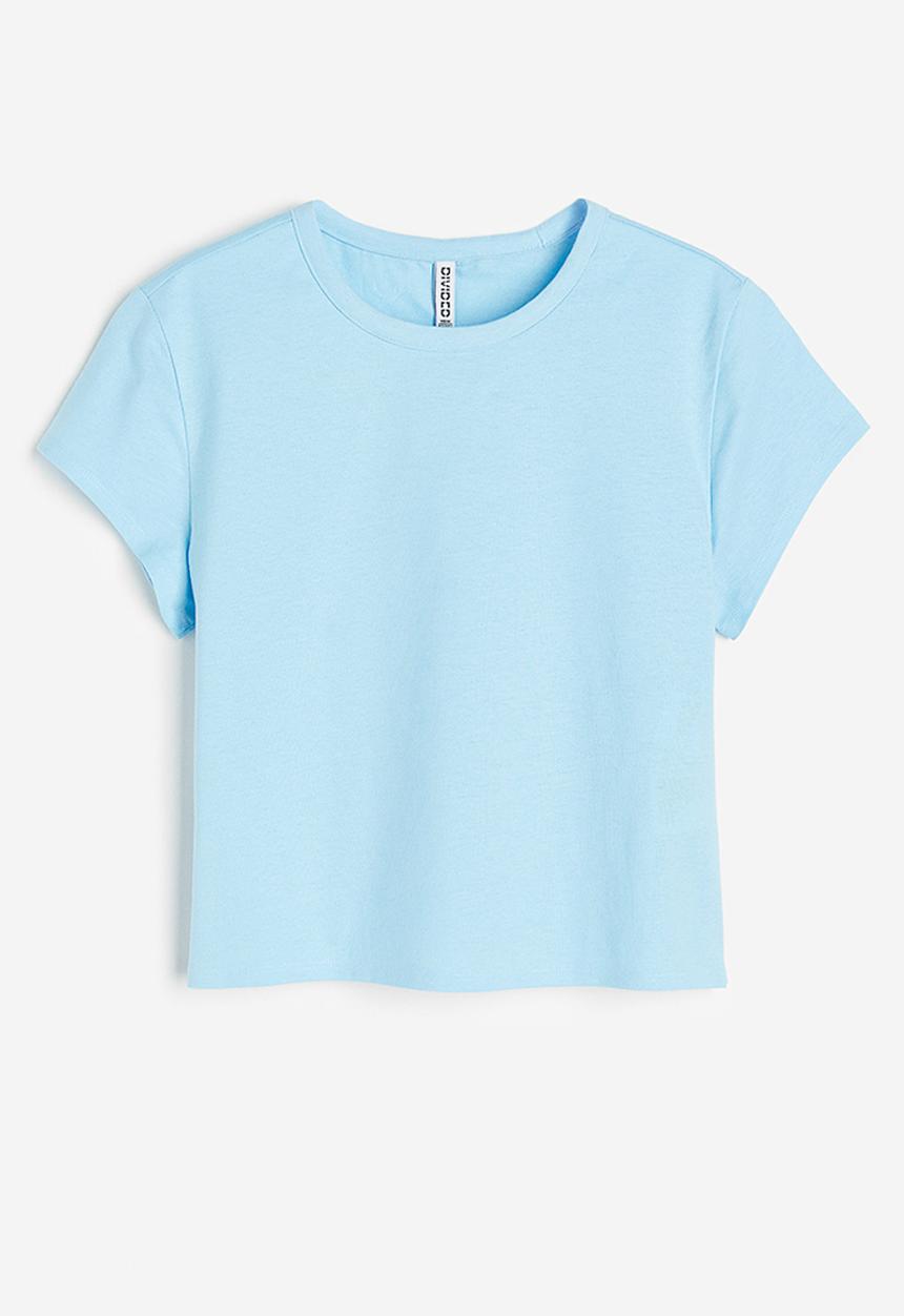 H&M - Cotton jersey t-shirt - light blue 