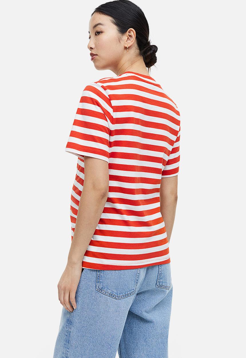 H&M - Mama 2-pack jersey tops - red/striped 
