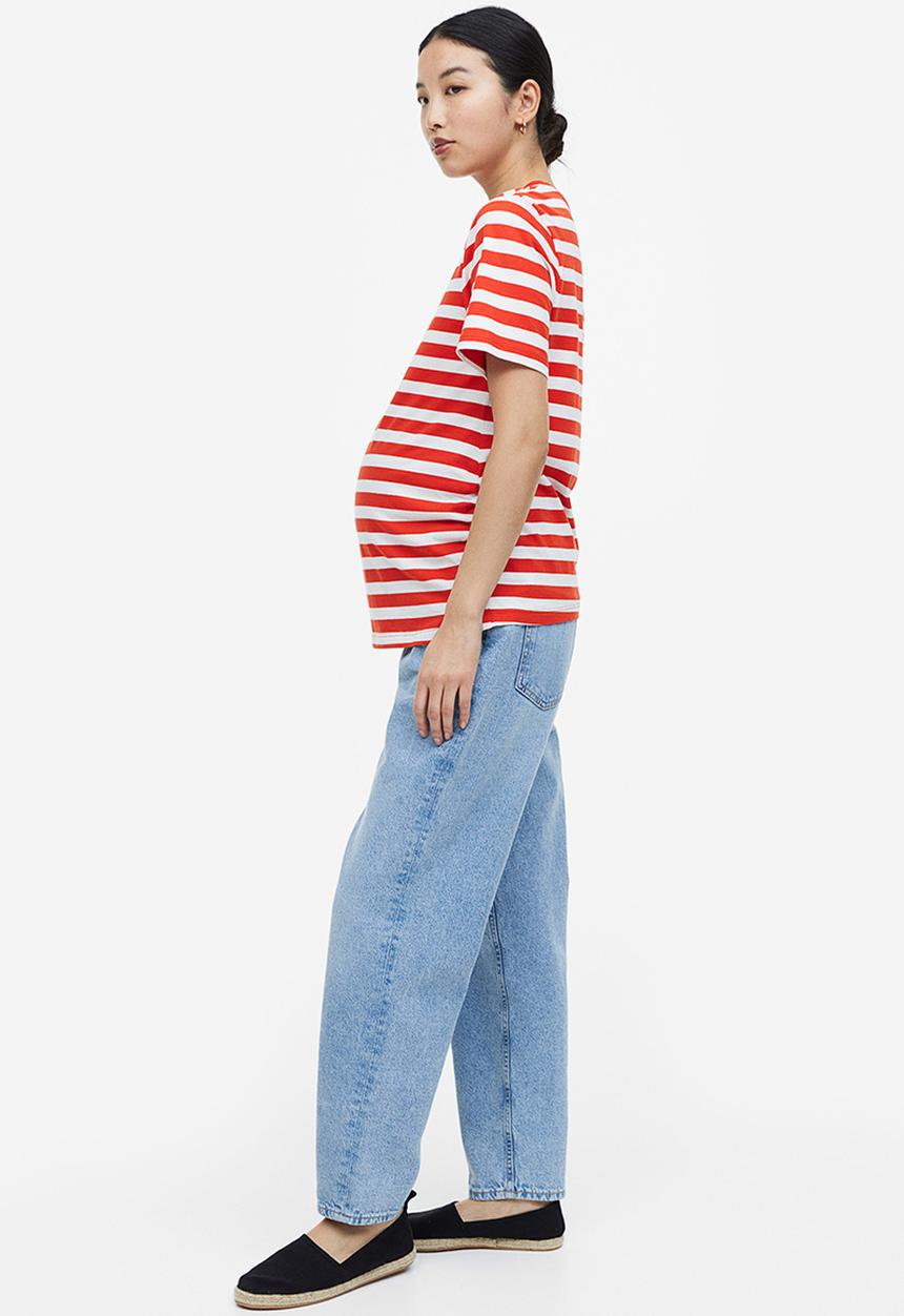 H&M - Mama 2-pack jersey tops - red/striped 
