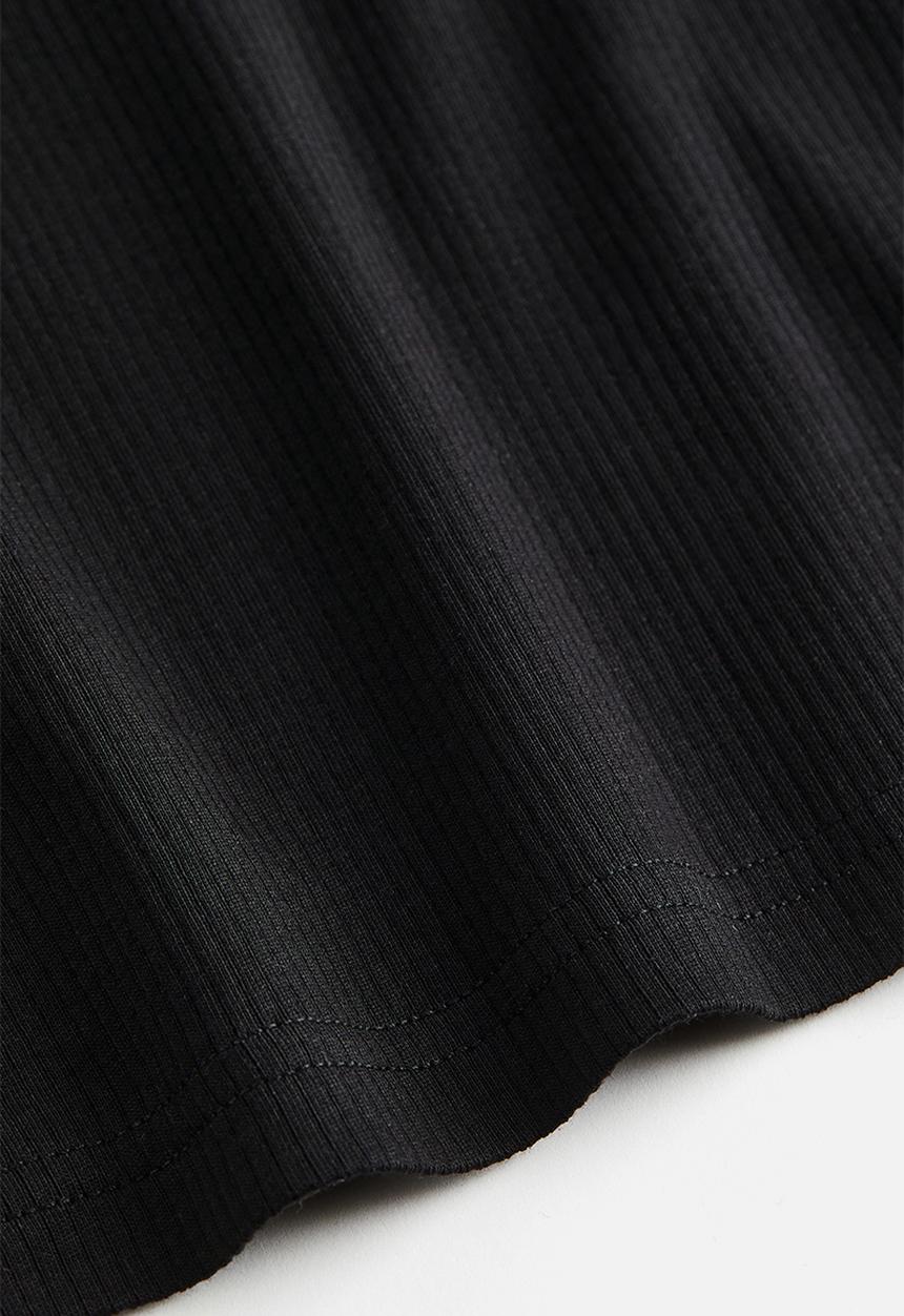 H&M - Ribbed cotton vest top - black
