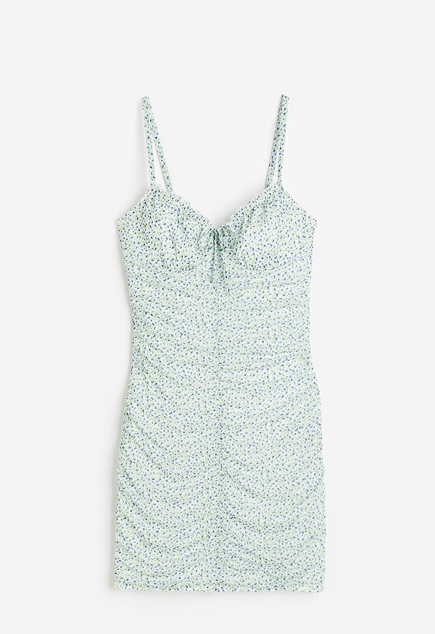 H&M - Draped dress - light green floral 