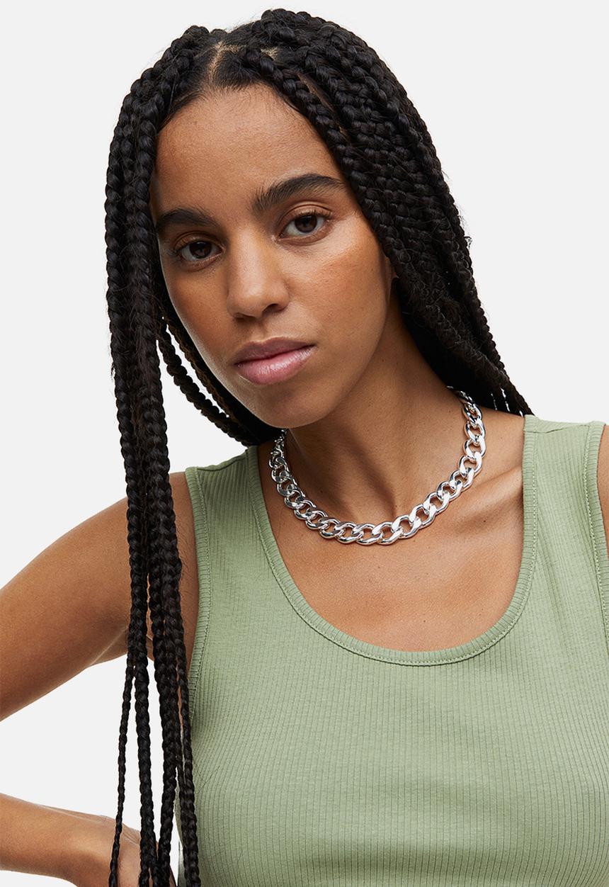 H&M - Ribbed cotton vest top - green