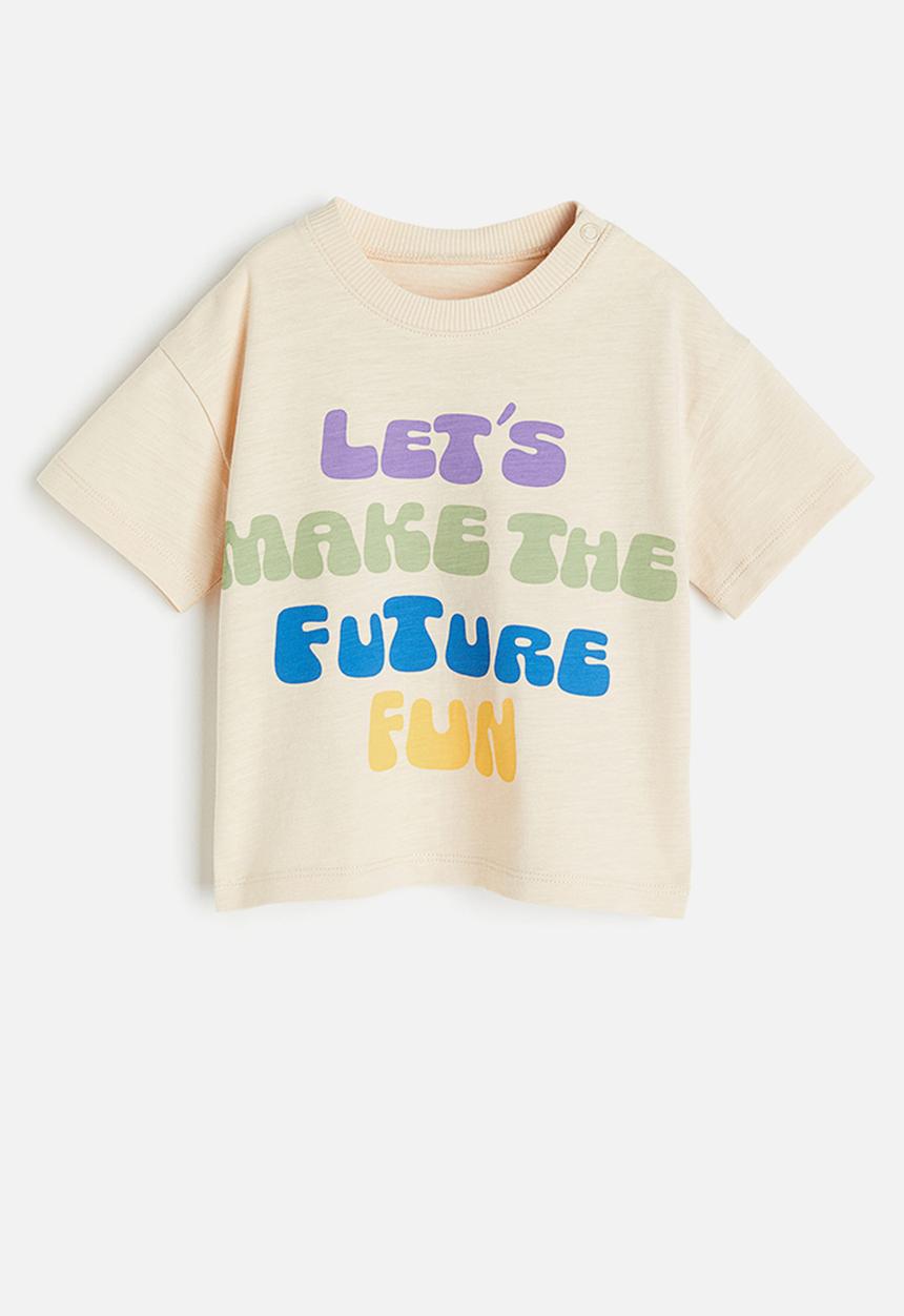 H&M - Printed t-shirt - light beige