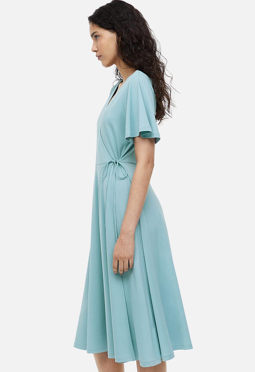 H&M - Jersey wrap dress - light turquoise