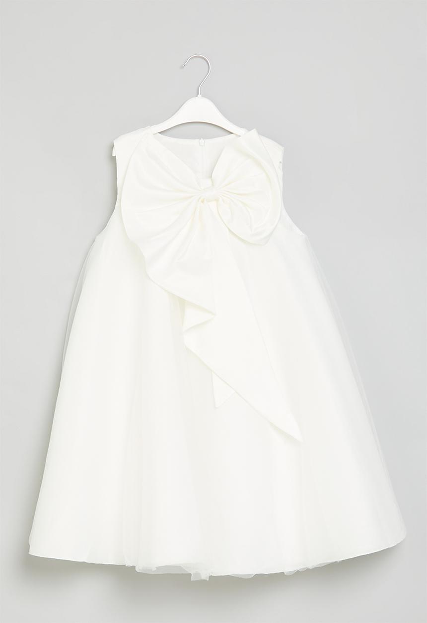 Pop Candy - Bow decor tulle dress - white