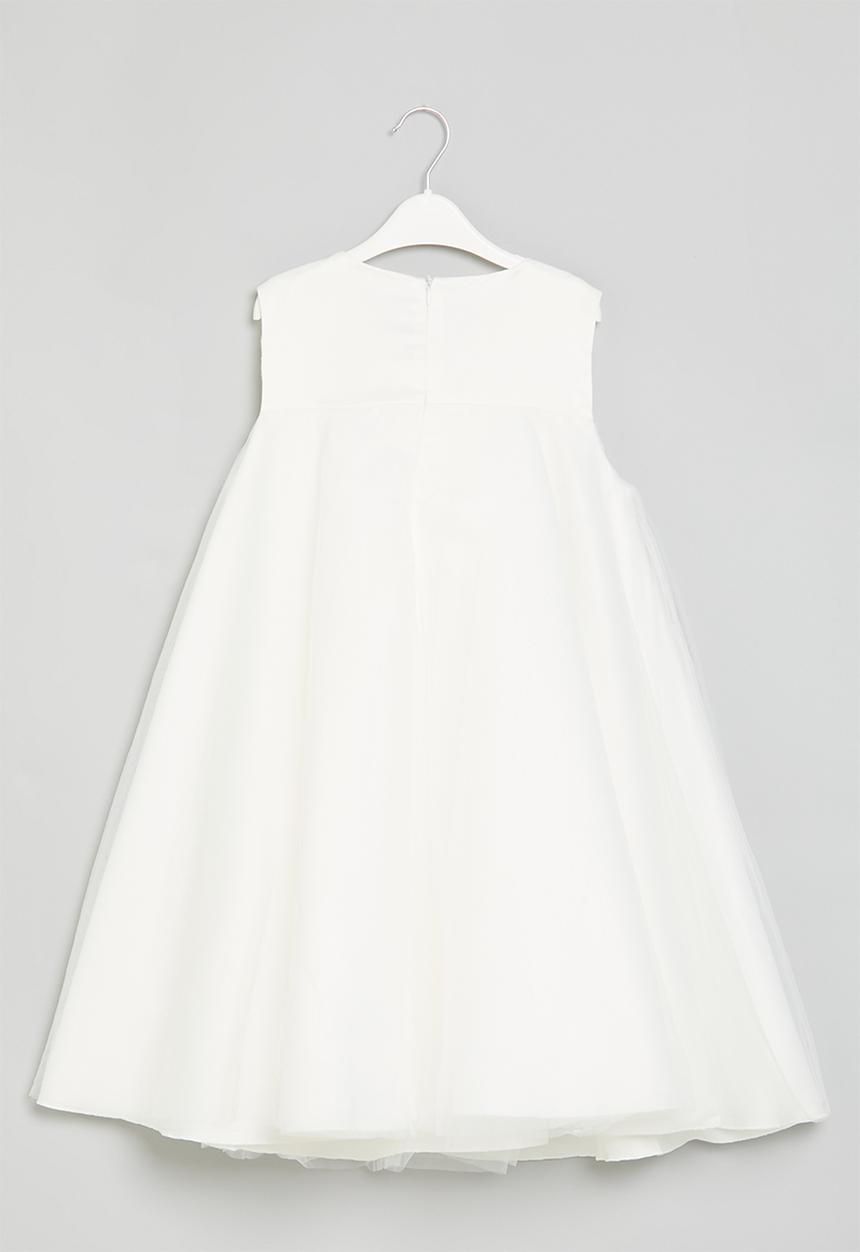 Pop Candy - Bow decor tulle dress - white