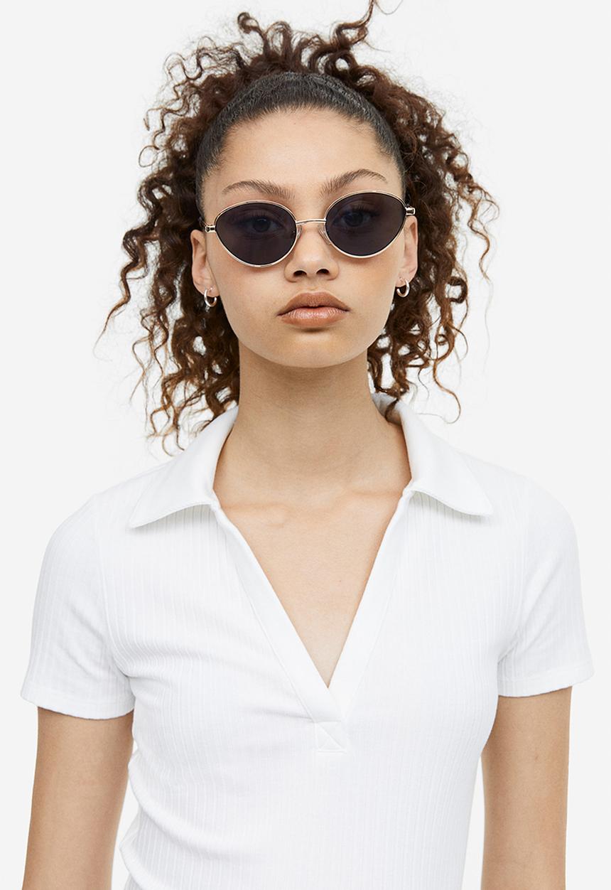 H&M - Collared jersey dress - white