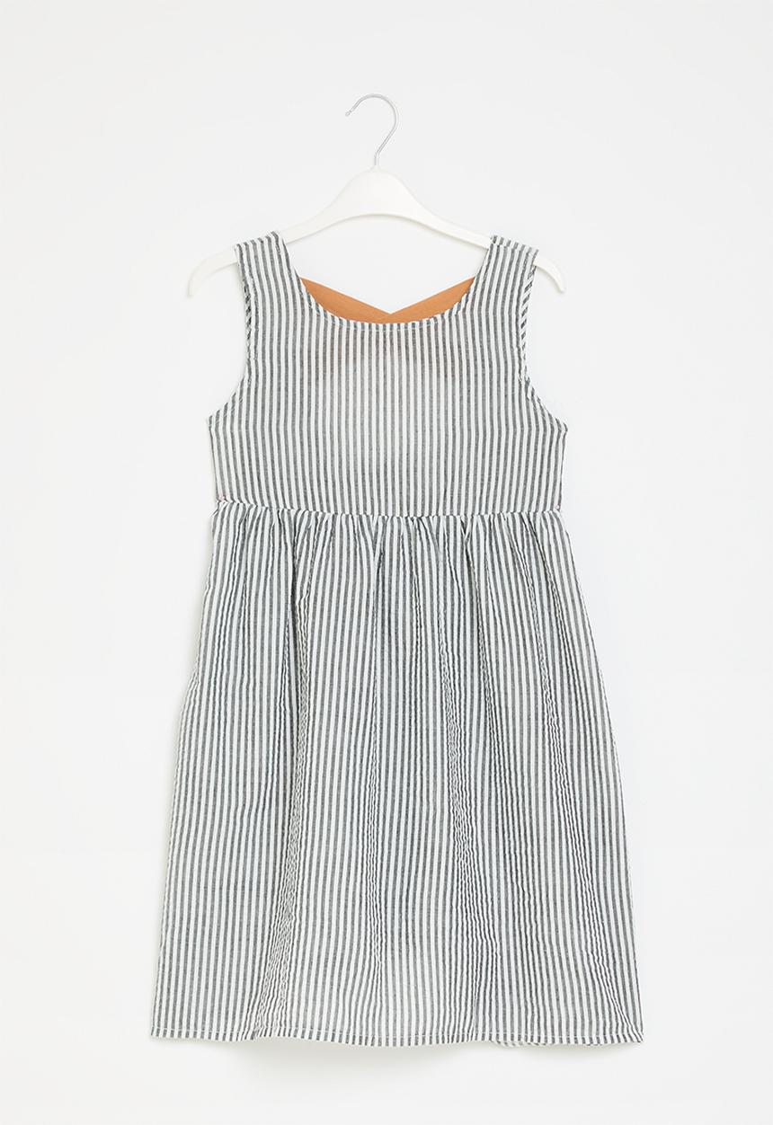 Pop Candy - Striped dress - grey & white