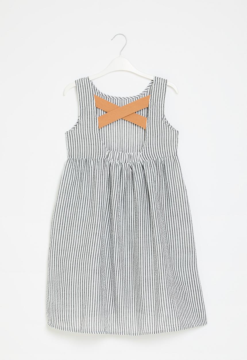 Pop Candy - Striped dress - grey & white