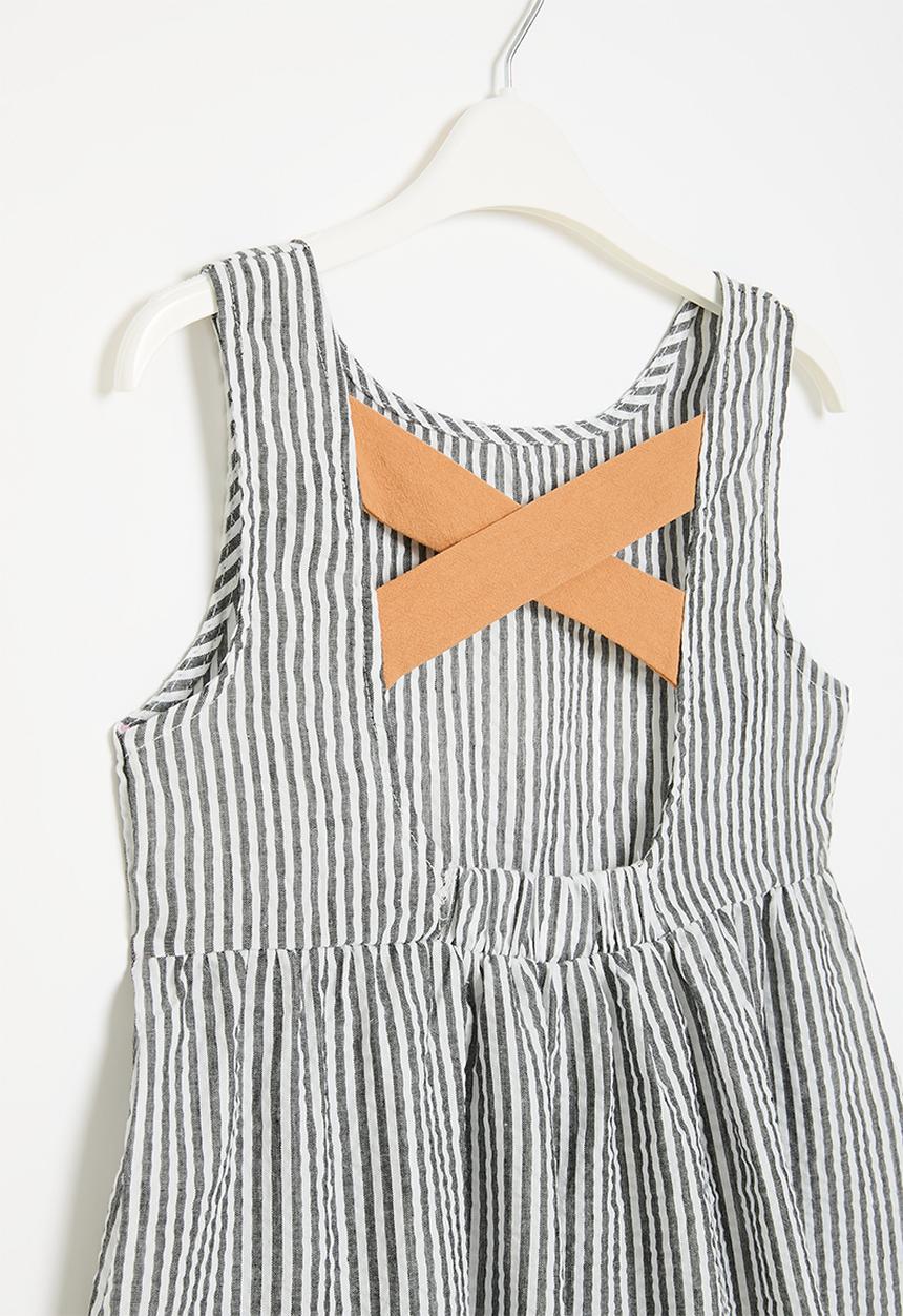 Pop Candy - Striped dress - grey & white