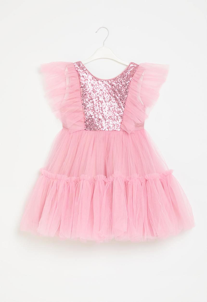 Pop Candy - Frilled sleeve tulle dress - pink