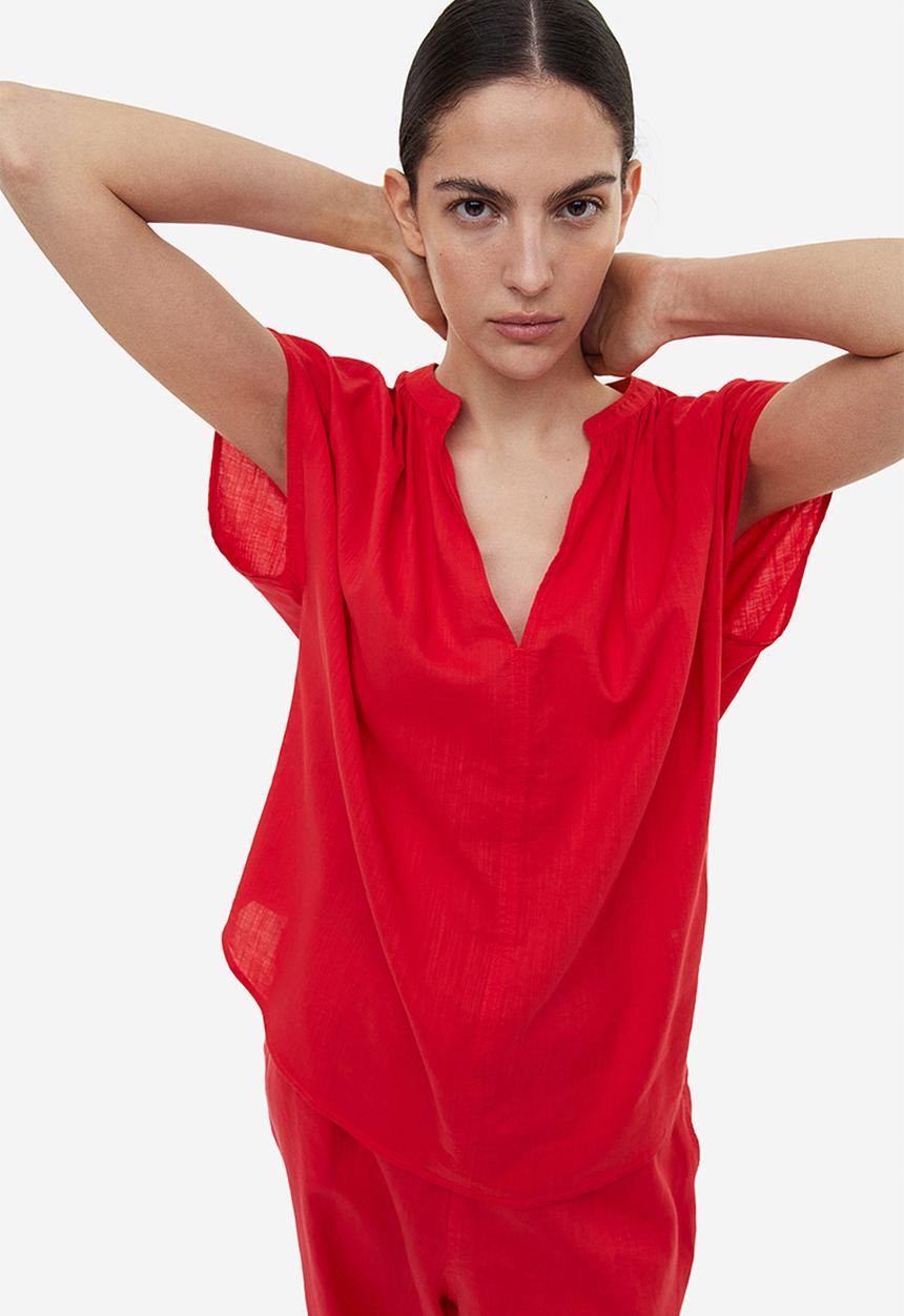 H&M - V-neck blouse - red