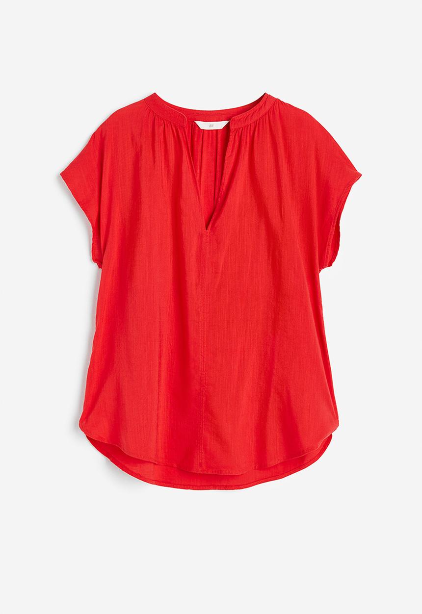 H&M - V-neck blouse - red