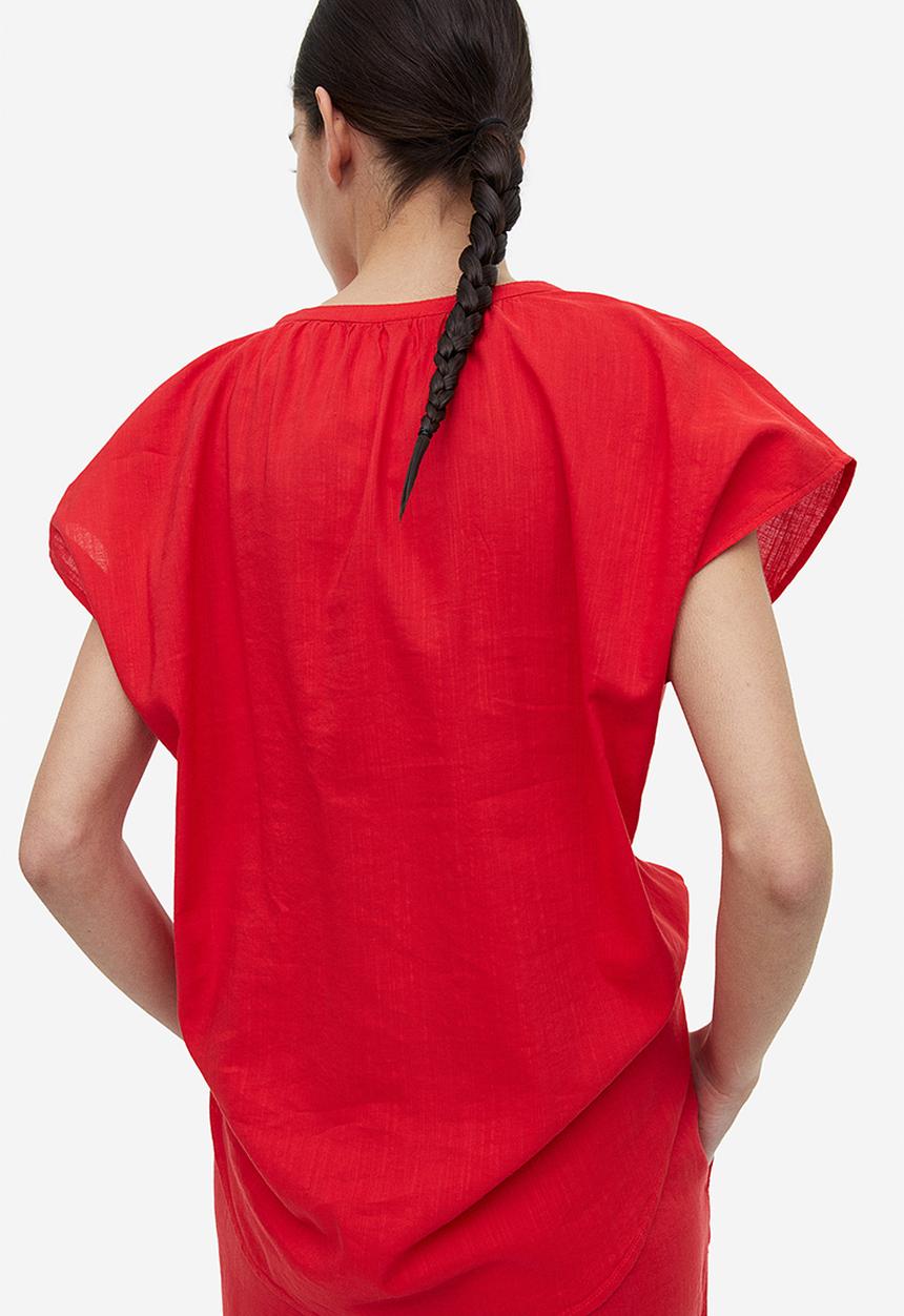 H&M - V-neck blouse - red