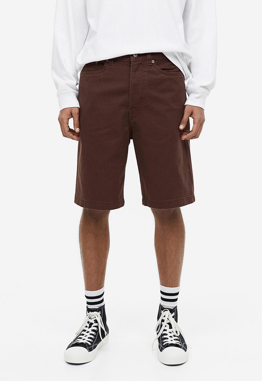H&M - Loose fit twill shorts - dark brown