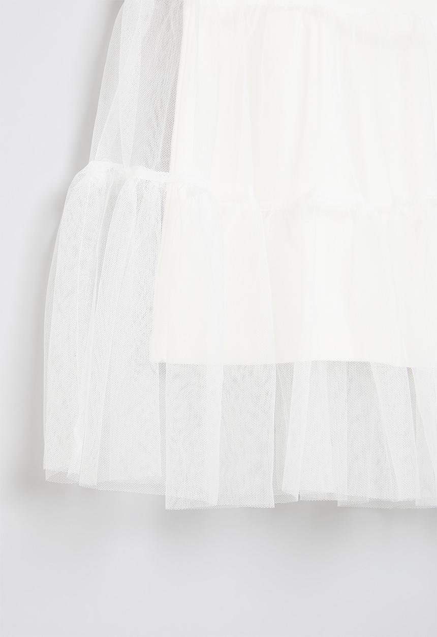 Pop Candy -  Tiered mesh dress - white