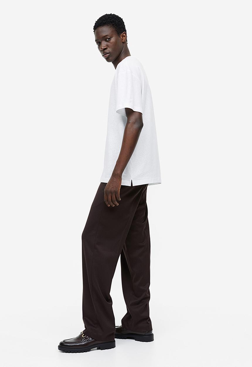 H&M - Relaxed fit linen-blend T-shirt - white