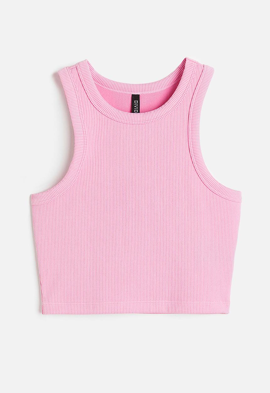 H&M - Cropped vest top - light pink