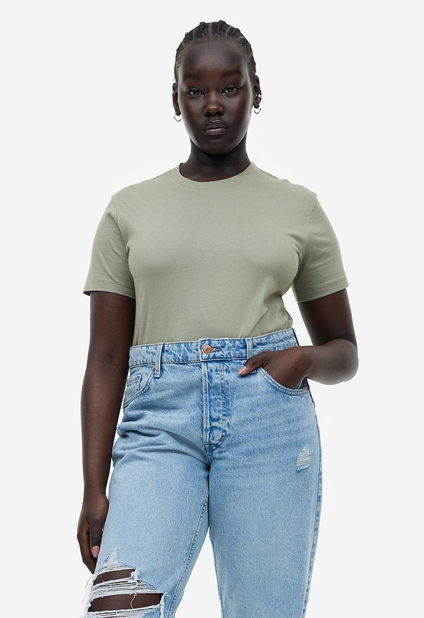 H&M - Cotton t-shirt - sage green 
