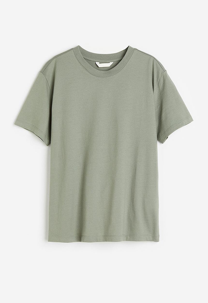 H&M - Cotton t-shirt - sage green 