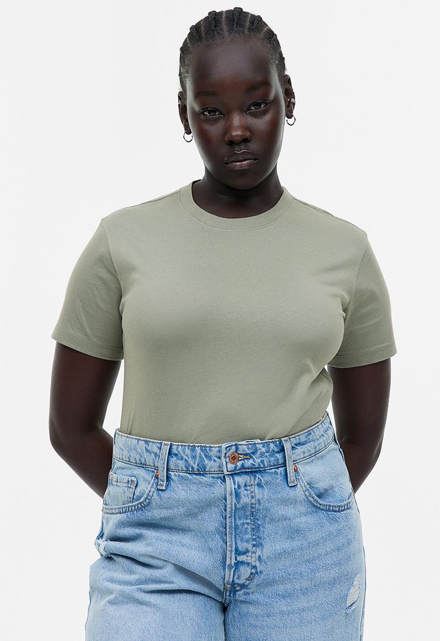 H&M - Cotton t-shirt - sage green 