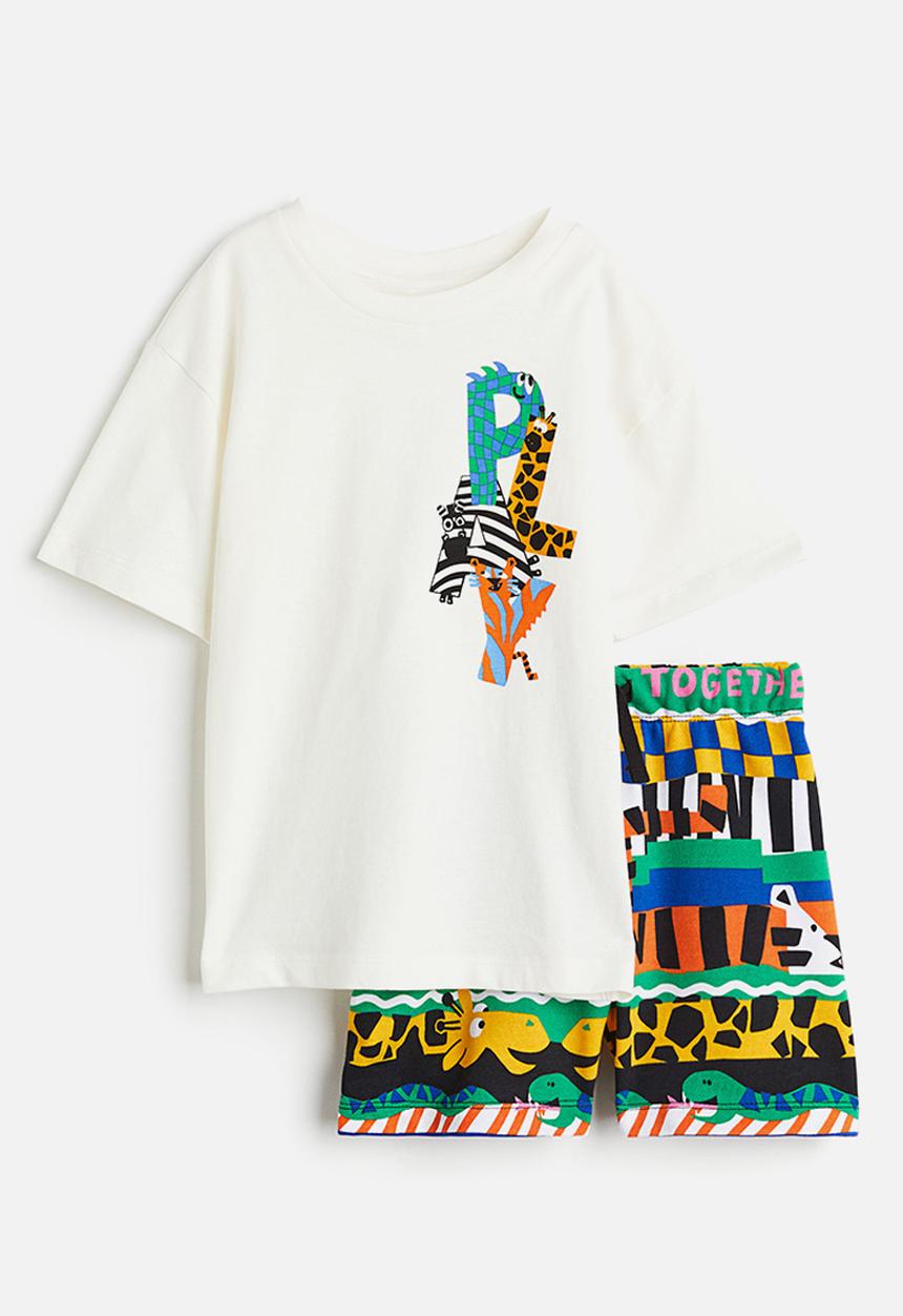 H&M - 2-Piece printed set - natural white animals