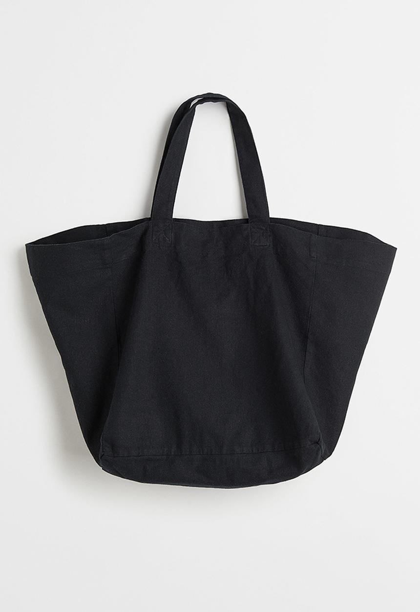 H&M - Linen-blend beach bag - black