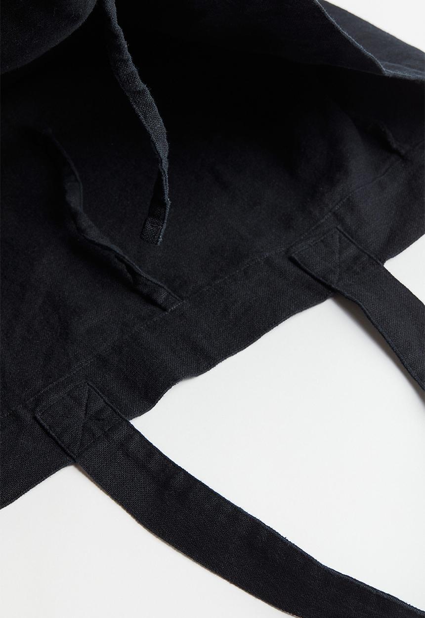 H&M - Linen-blend beach bag - black
