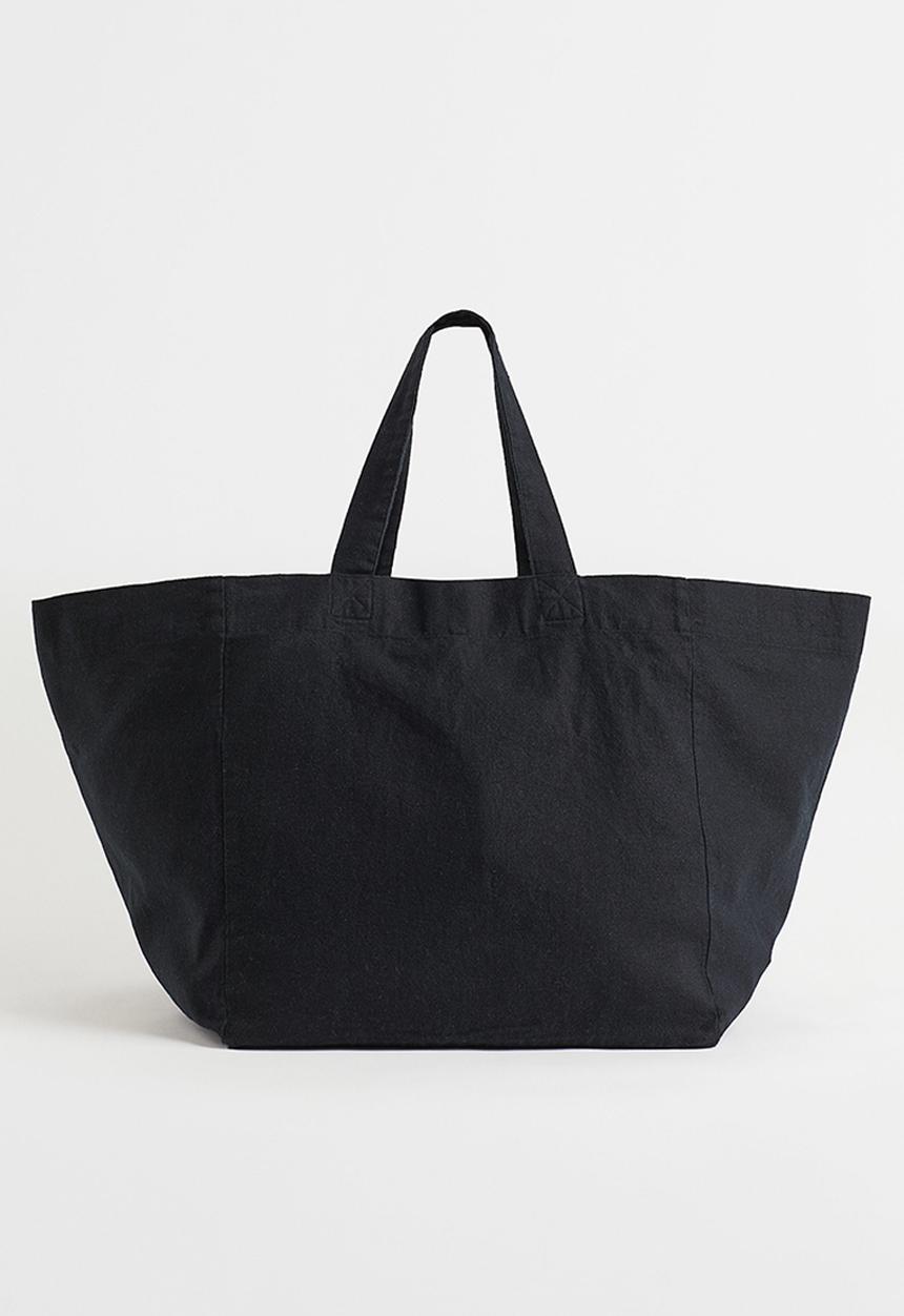 H&M - Linen-blend beach bag - black