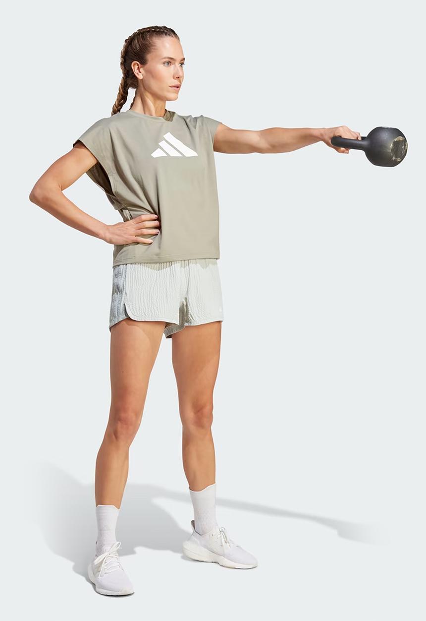 adidas Performance - Ti logo t - silver pebble / white