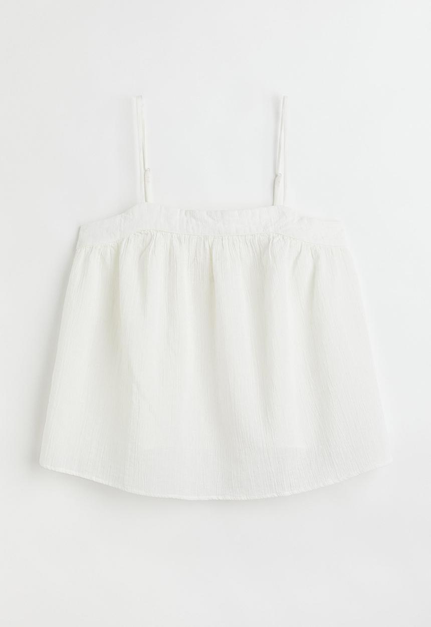 H&M - Crinkled top - cream