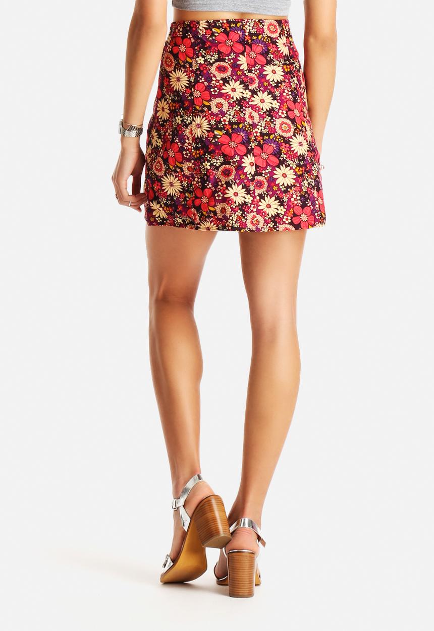Glamorous - Cord Flower Skirt 