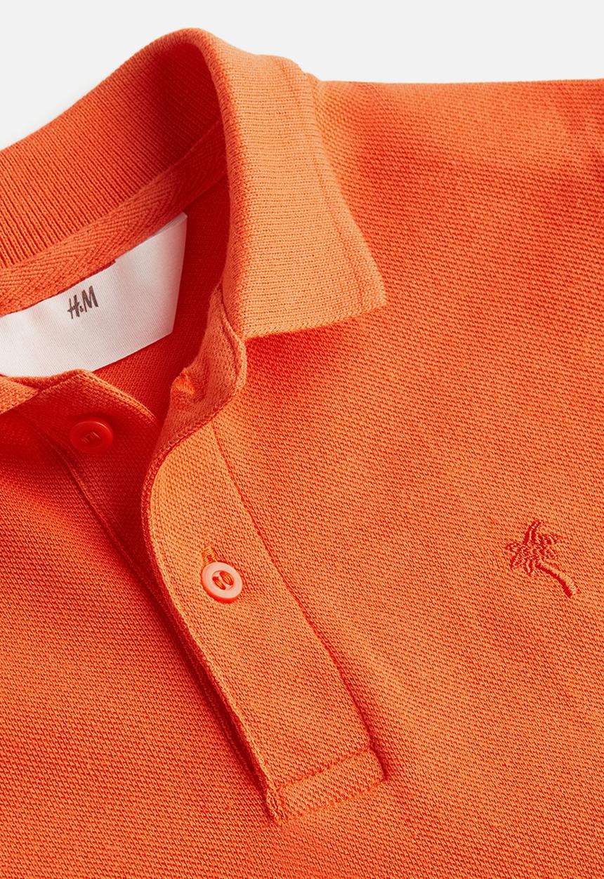 H&M - Cotton piqué polo shirt - orange