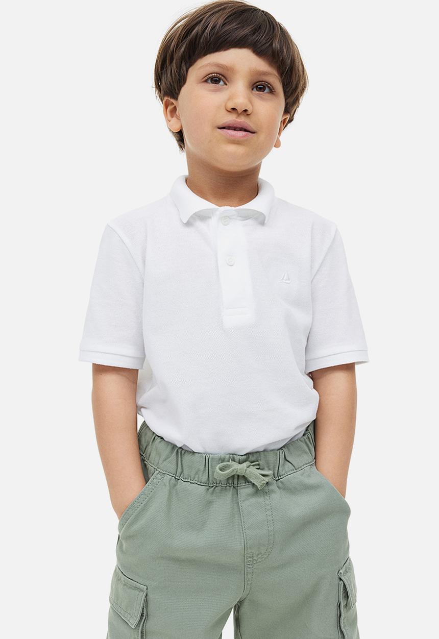 H&M - Cotton piqué polo shirt - white