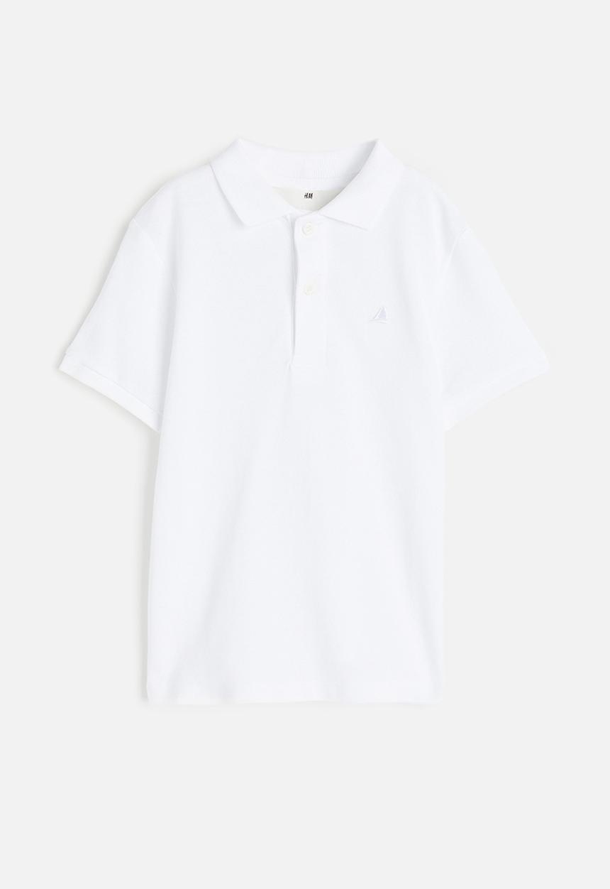 H&M - Cotton piqué polo shirt - white