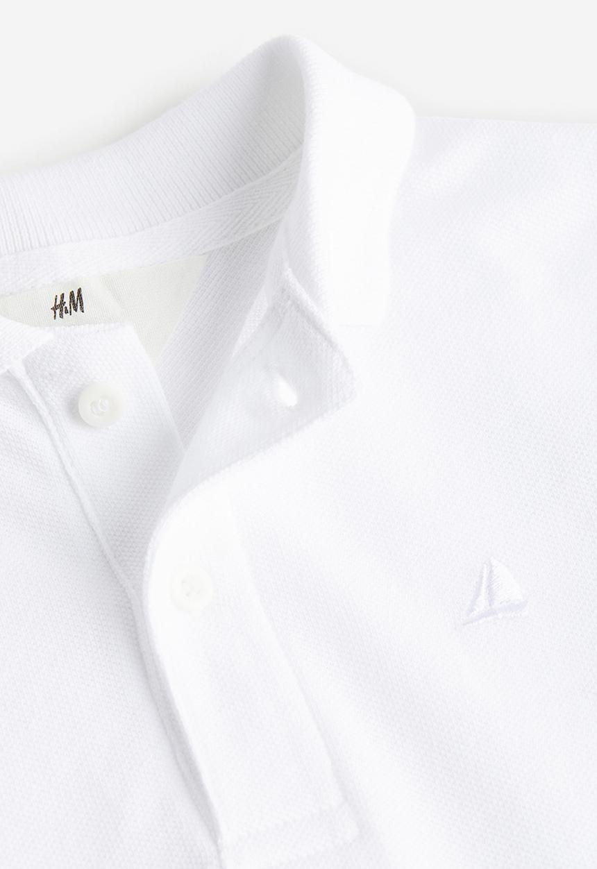 H&M - Cotton piqué polo shirt - white