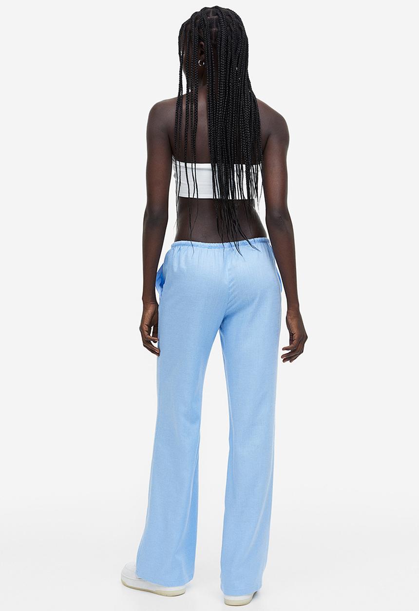 H&M - Wide trousers - light blue 