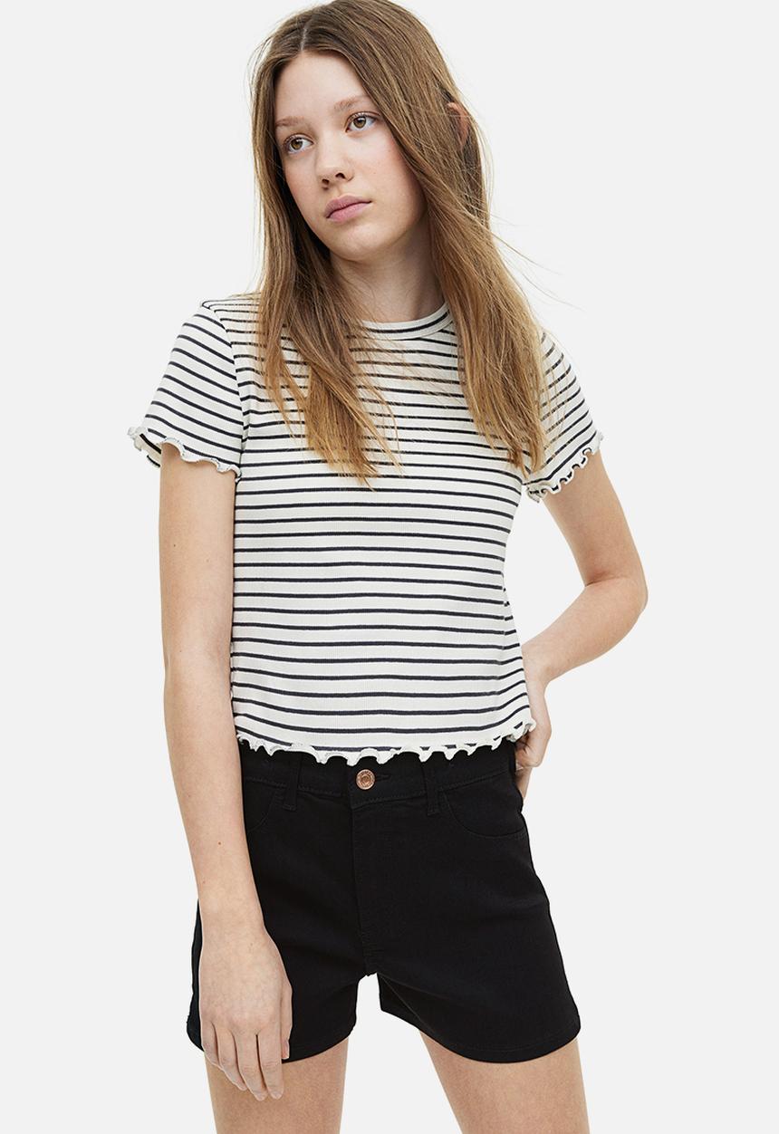 H&M - 2-Pack denim shorts - black & light denim blue