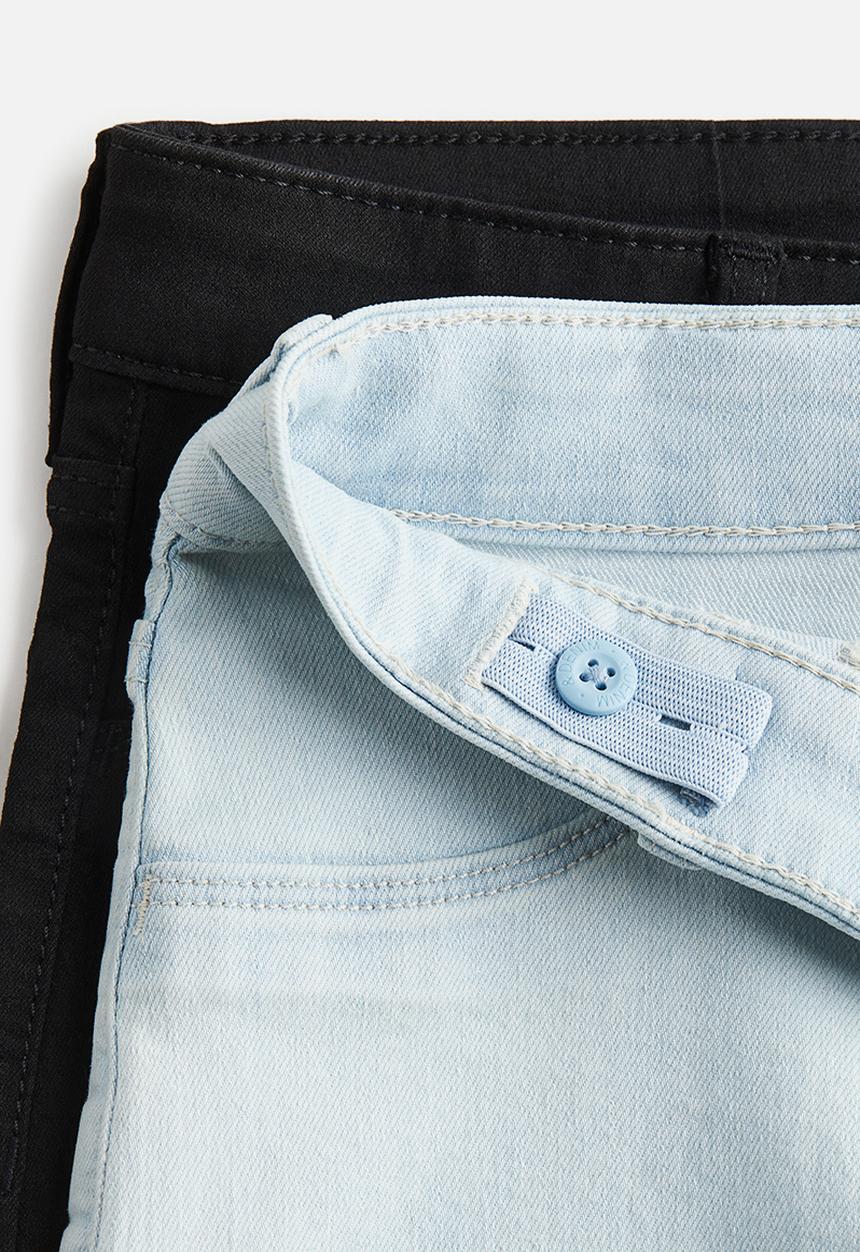 H&M - 2-Pack denim shorts - black & light denim blue