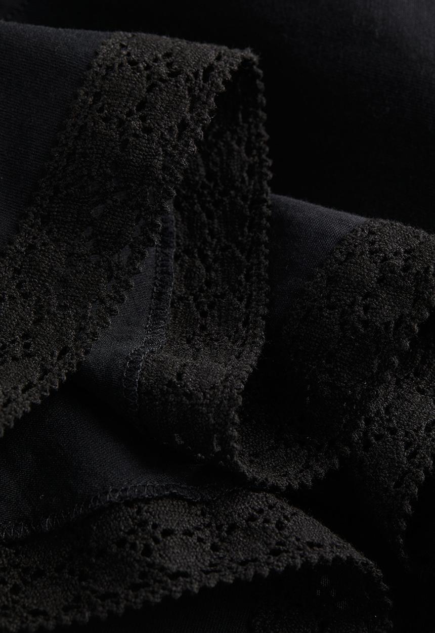 H&M - Flutter-sleeve jersey top - black