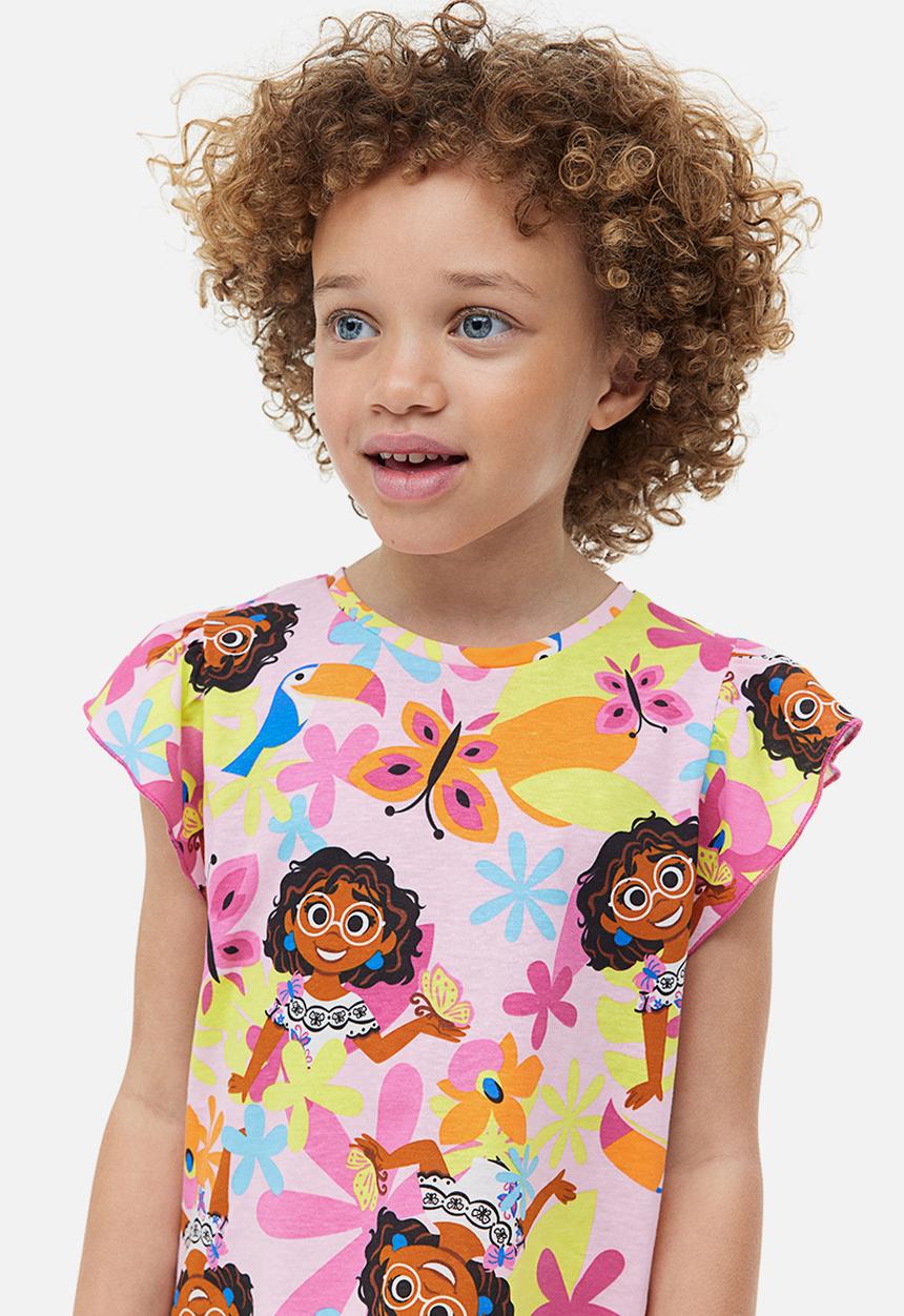 H&M - 3-Pack printed flutter-sleeved tops - blue/encanto