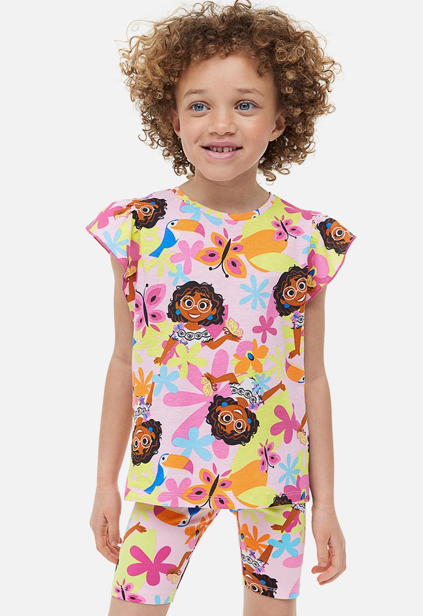 H&M - 3-Pack printed flutter-sleeved tops - blue/encanto
