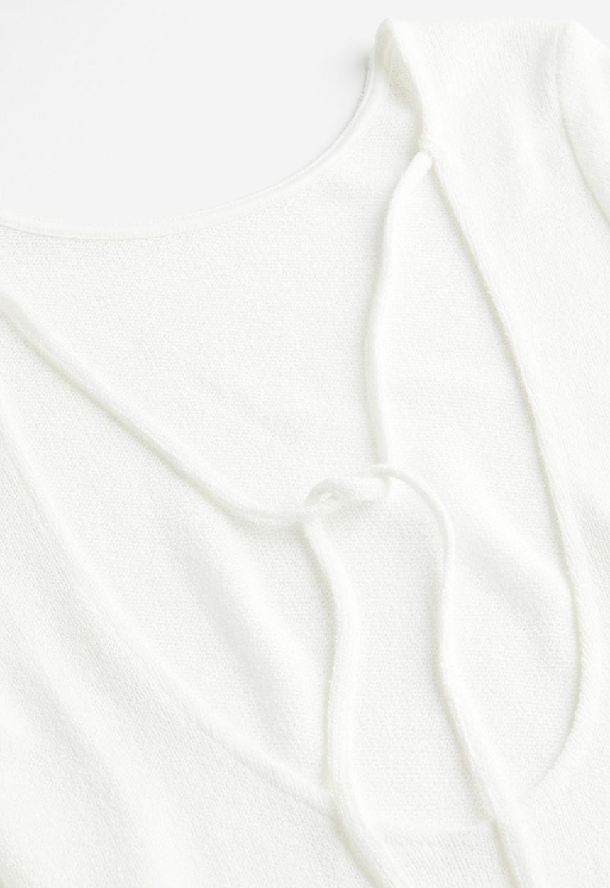 H&M - Tie-detail knitted dress - white