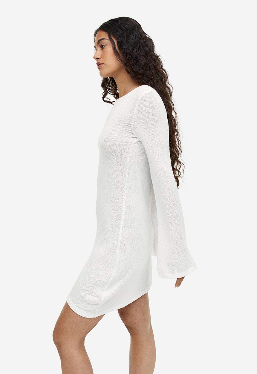 H&M - Tie-detail knitted dress - white