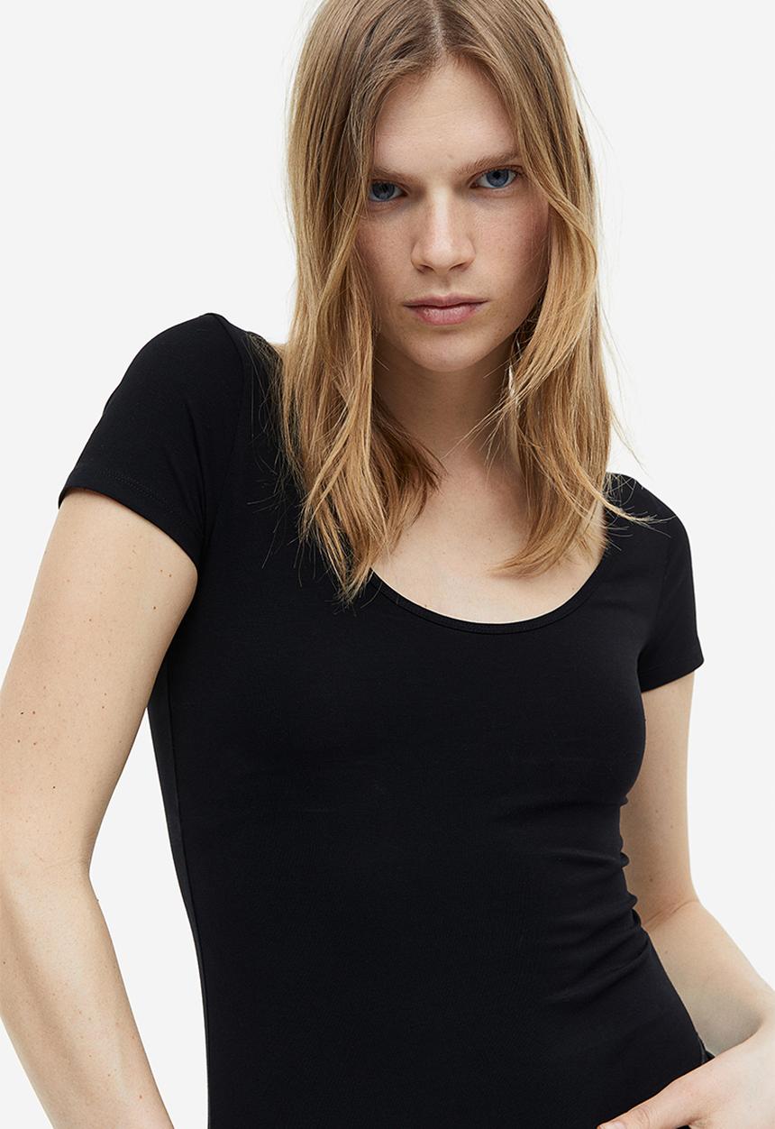 H&M - Fitted t-shirt - black