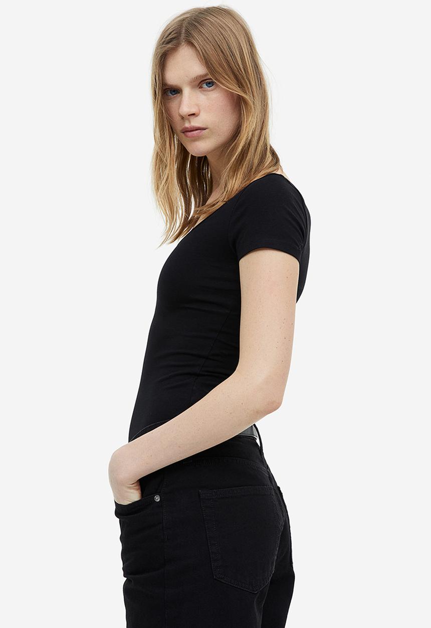 H&M - Fitted t-shirt - black