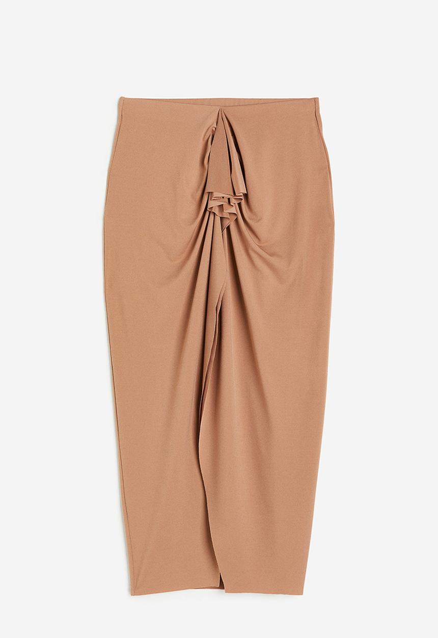 H&M - Gusset-panel jersey skirt - dark beige 