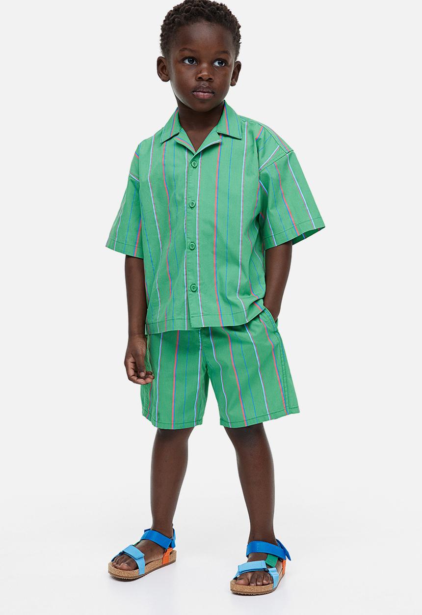 H&M - 2-Piece cotton set - green striped