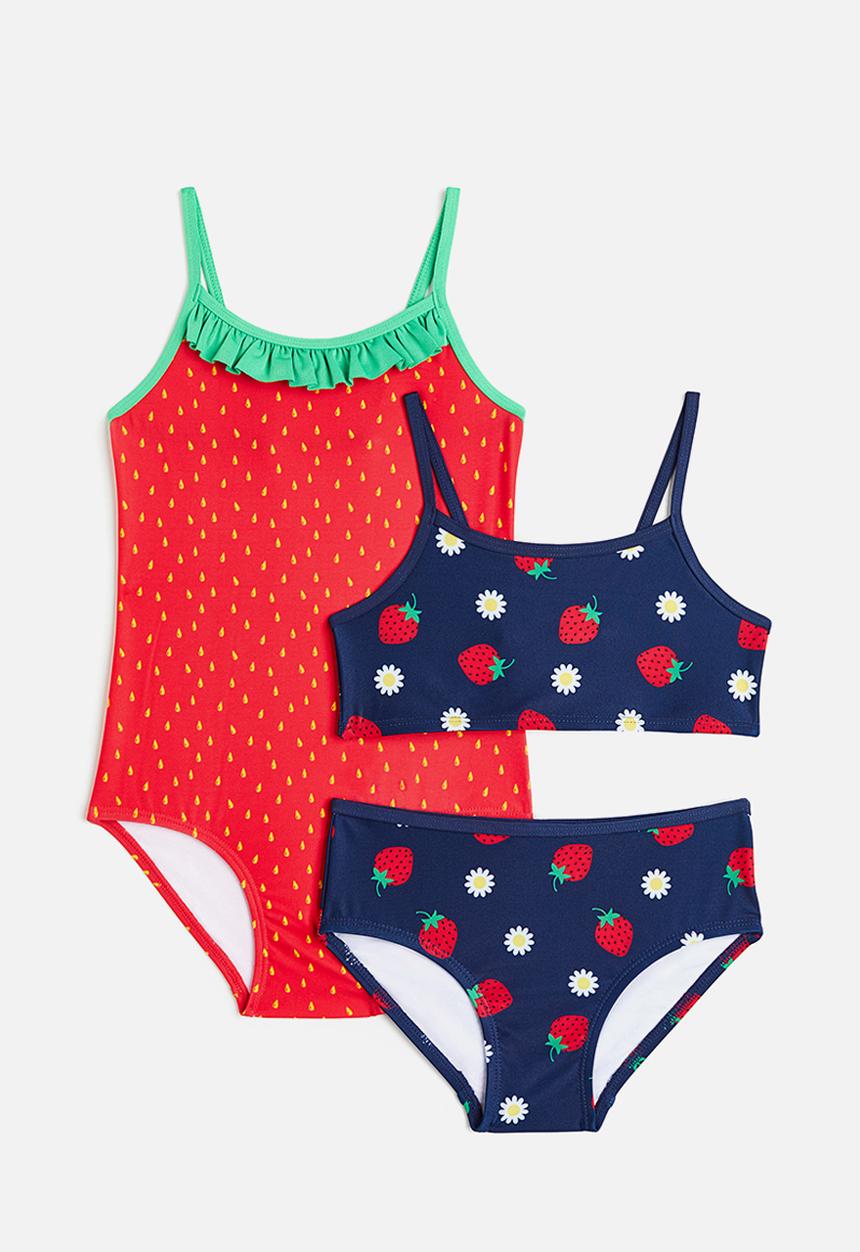H&M - Patterned swim set - red patterned